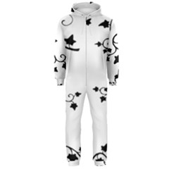 Black Leaf Tatto Hooded Jumpsuit (men)  by Mariart