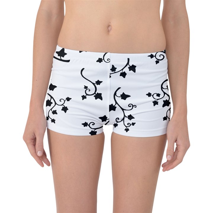 Black Leaf Tatto Boyleg Bikini Bottoms