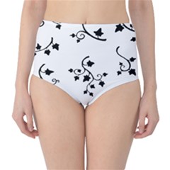 Black Leaf Tatto High-waist Bikini Bottoms by Mariart