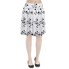 Black Leaf Tatto Pleated Skirt by Mariart