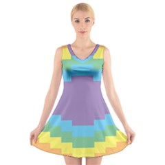 Carmigender Flags Rainbow V-neck Sleeveless Skater Dress by Mariart