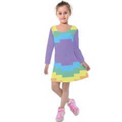 Carmigender Flags Rainbow Kids  Long Sleeve Velvet Dress by Mariart