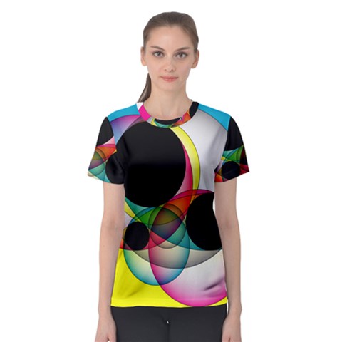 Apollonius Color Multi Circle Polkadot Women s Sport Mesh Tee by Mariart