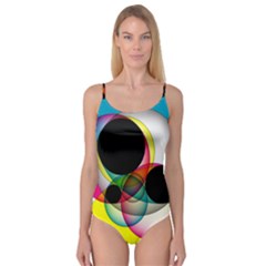 Apollonius Color Multi Circle Polkadot Camisole Leotard 