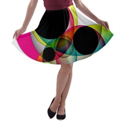 Apollonius Color Multi Circle Polkadot A-line Skater Skirt by Mariart