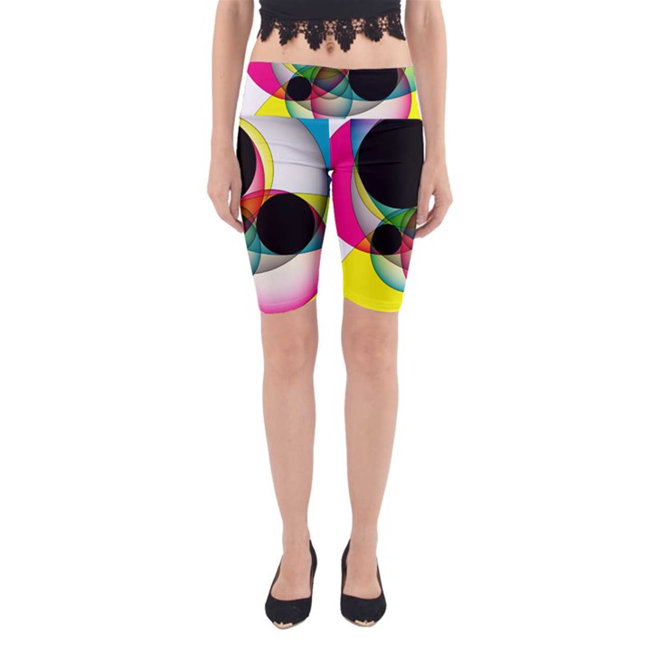 Apollonius Color Multi Circle Polkadot Yoga Cropped Leggings