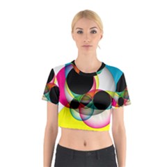 Apollonius Color Multi Circle Polkadot Cotton Crop Top by Mariart