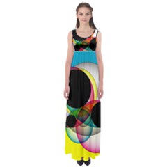 Apollonius Color Multi Circle Polkadot Empire Waist Maxi Dress by Mariart