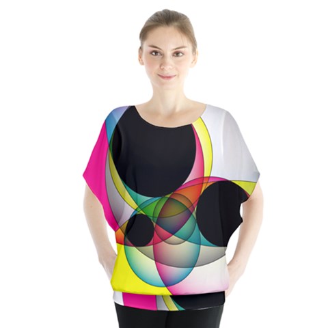 Apollonius Color Multi Circle Polkadot Blouse by Mariart