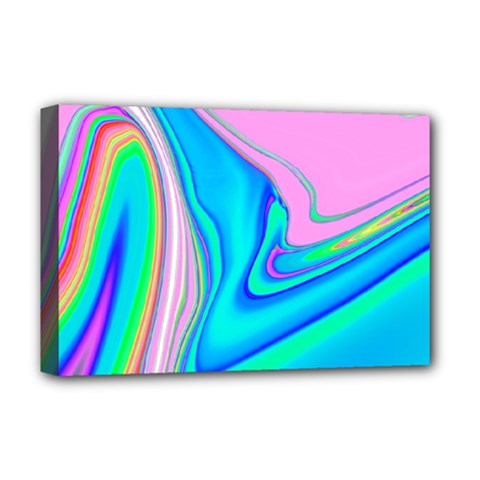 Aurora Color Rainbow Space Blue Sky Purple Yellow Green Pink Red Deluxe Canvas 18  X 12   by Mariart