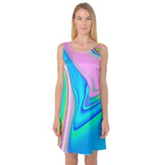 Aurora Color Rainbow Space Blue Sky Purple Yellow Green Pink Red Sleeveless Satin Nightdress by Mariart