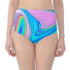 Aurora Color Rainbow Space Blue Sky Purple Yellow Green Pink Red High-waist Bikini Bottoms