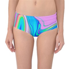 Aurora Color Rainbow Space Blue Sky Purple Yellow Green Pink Red Mid-waist Bikini Bottoms by Mariart