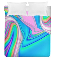 Aurora Color Rainbow Space Blue Sky Purple Yellow Green Pink Red Duvet Cover Double Side (queen Size) by Mariart