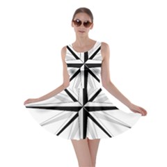 Compase Star Rose Black White Skater Dress by Mariart