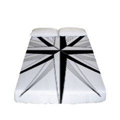 Compase Star Rose Black White Fitted Sheet (full/ Double Size) by Mariart