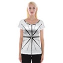 Compase Star Rose Black White Women s Cap Sleeve Top View1