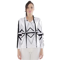 Compase Star Rose Black White Wind Breaker (women)