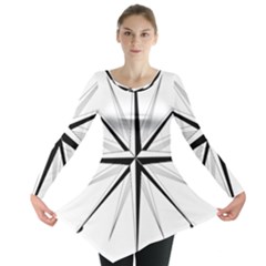 Compase Star Rose Black White Long Sleeve Tunic  by Mariart