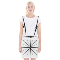 Compase Star Rose Black White Braces Suspender Skirt by Mariart