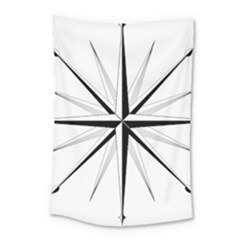 Compase Star Rose Black White Small Tapestry by Mariart