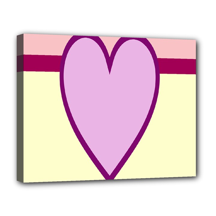 Cute Gender Gendercute Flags Love Heart Line Valentine Canvas 14  x 11 