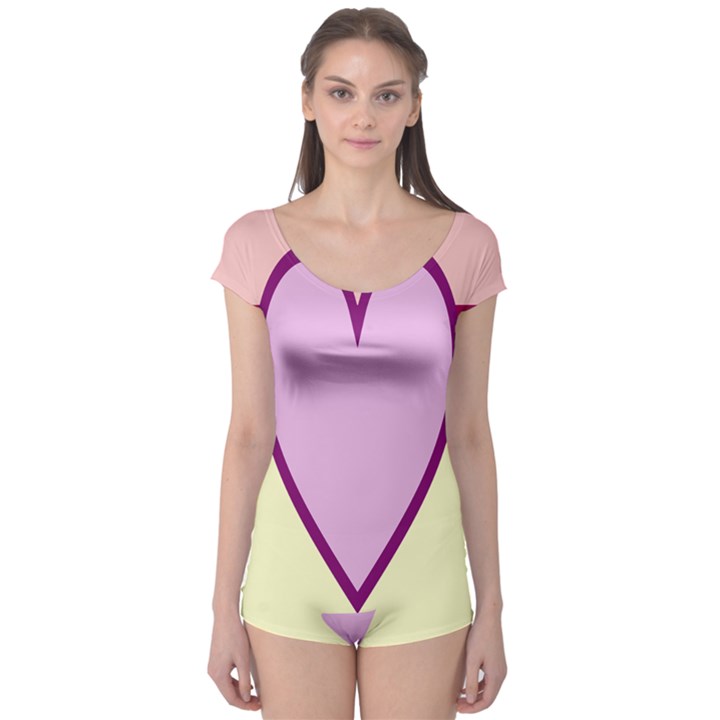 Cute Gender Gendercute Flags Love Heart Line Valentine Boyleg Leotard 