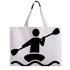 Cropped Kayak Graphic Race Paddle Black Water Sea Wave Beach Zipper Mini Tote Bag by Mariart