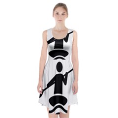 Cropped Kayak Graphic Race Paddle Black Water Sea Wave Beach Racerback Midi Dress by Mariart