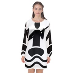 Cropped Kayak Graphic Race Paddle Black Water Sea Wave Beach Long Sleeve Chiffon Shift Dress  by Mariart