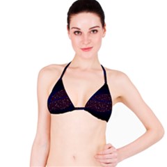 Contigender Flags Star Polka Space Blue Sky Black Brown Bikini Top