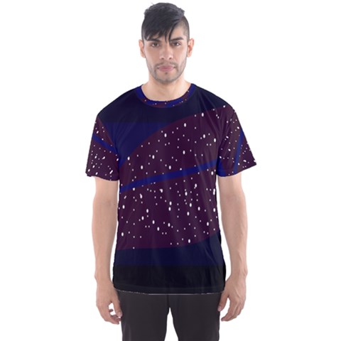 Contigender Flags Star Polka Space Blue Sky Black Brown Men s Sport Mesh Tee by Mariart