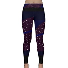 Contigender Flags Star Polka Space Blue Sky Black Brown Classic Yoga Leggings by Mariart