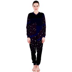 Contigender Flags Star Polka Space Blue Sky Black Brown Onepiece Jumpsuit (ladies)  by Mariart