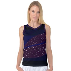 Contigender Flags Star Polka Space Blue Sky Black Brown Women s Basketball Tank Top