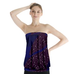 Contigender Flags Star Polka Space Blue Sky Black Brown Strapless Top by Mariart