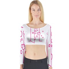 Deep Clean Bubbel Door Pink Polka Circle Long Sleeve Crop Top by Mariart