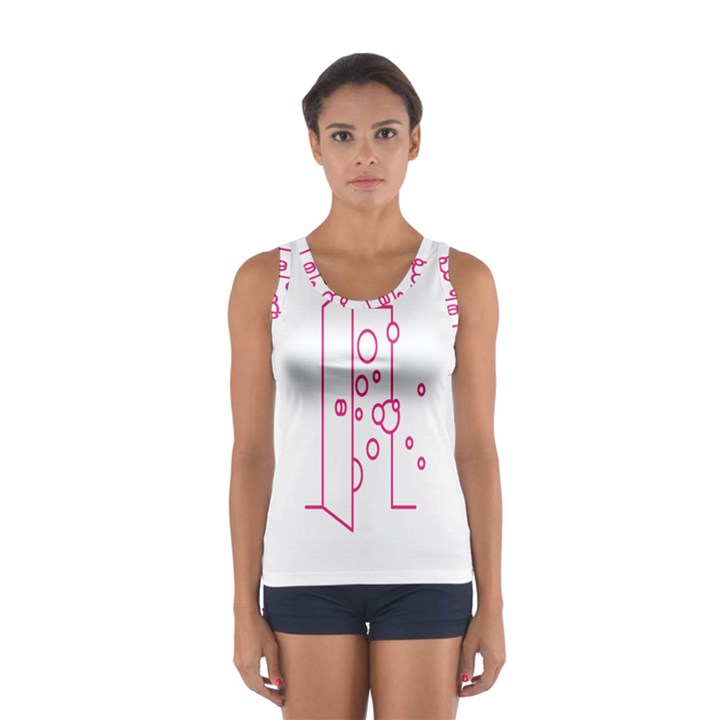 Deep Clean Bubbel Door Pink Polka Circle Women s Sport Tank Top 