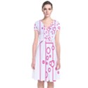 Deep Clean Bubbel Door Pink Polka Circle Short Sleeve Front Wrap Dress View1