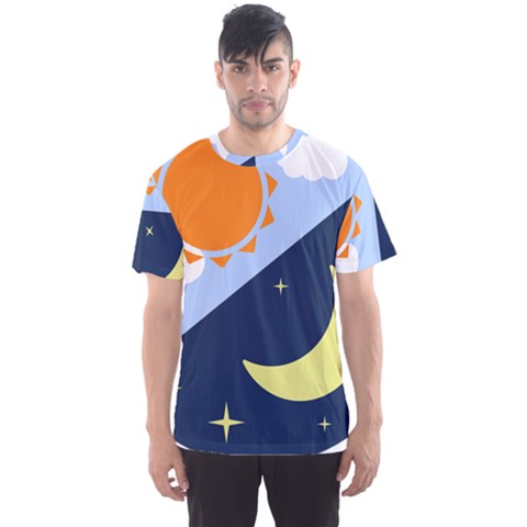 Day Night Moon Stars Cloud Stars Men s Sport Mesh Tee by Mariart