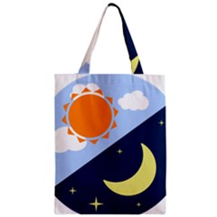 Day Night Moon Stars Cloud Stars Zipper Classic Tote Bag by Mariart