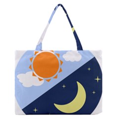 Day Night Moon Stars Cloud Stars Medium Zipper Tote Bag by Mariart