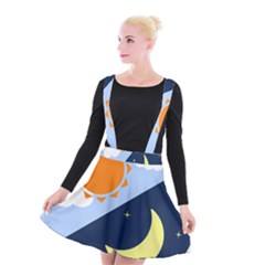 Day Night Moon Stars Cloud Stars Suspender Skater Skirt