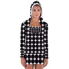 Dotted Pattern Png Dots Square Grid Abuse Black Women s Long Sleeve Hooded T-shirt by Mariart