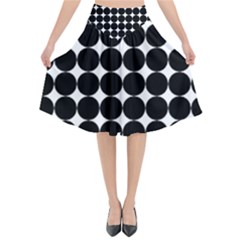 Dotted Pattern Png Dots Square Grid Abuse Black Flared Midi Skirt