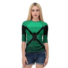 Fascigender Flags Line Green Black Hole Polka Quarter Sleeve Tee