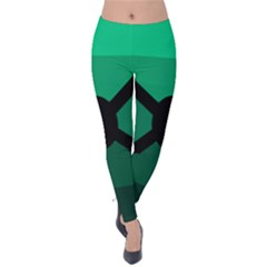 Fascigender Flags Line Green Black Hole Polka Velvet Leggings