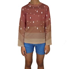 Fawn Gender Flags Polka Space Brown Kids  Long Sleeve Swimwear