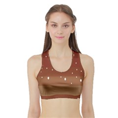 Fawn Gender Flags Polka Space Brown Sports Bra With Border by Mariart