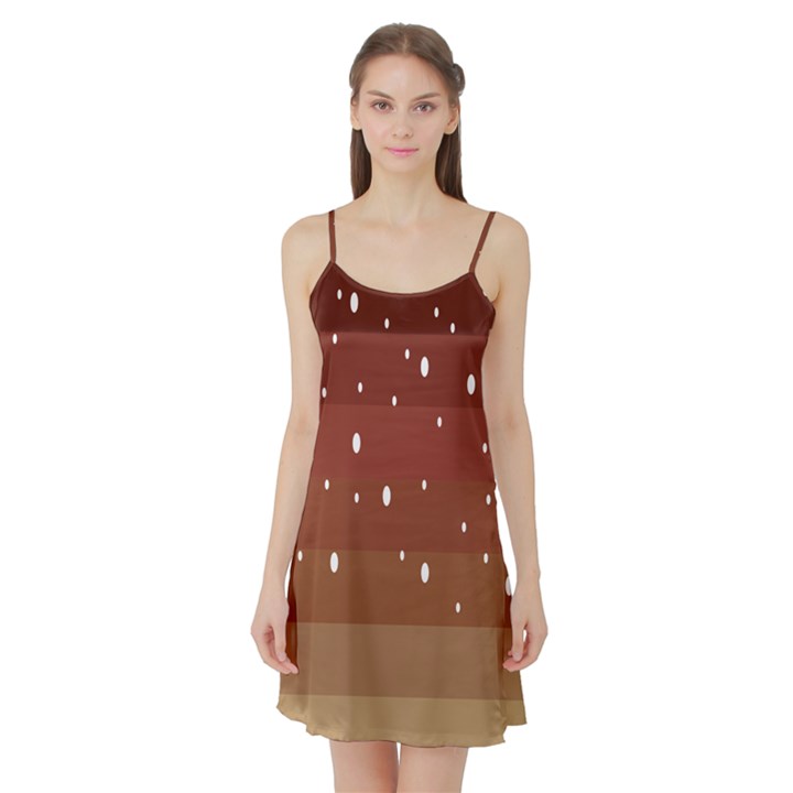 Fawn Gender Flags Polka Space Brown Satin Night Slip